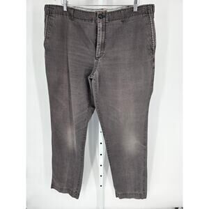 Blue Men's Wide Leg Gray Zip-up Button Closer Pockets Cotton Jean Size 42 x 34